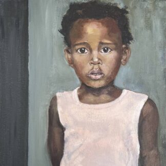 Migrant Child - Figurative Painting of a child. Check out more of our paintings for sale by Irish artist on art4you.ie